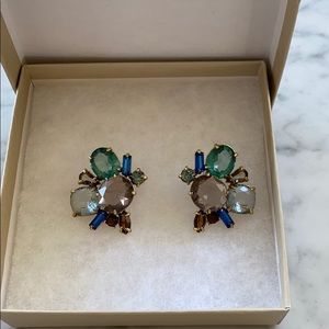JCrew Multi Color Crystal Cluster Earrings